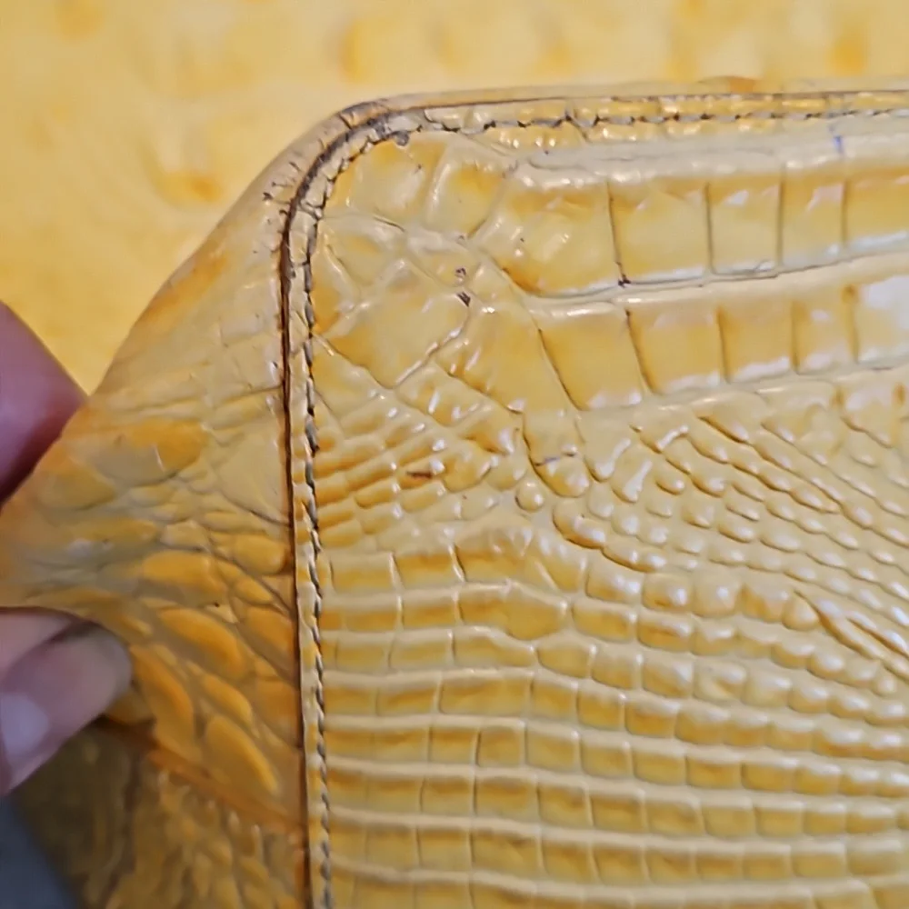 Brahmin Large Bailee YELLOW Crocodile Embossed Tote bag